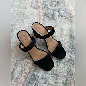 Soludos Ines Heel in Black Suede